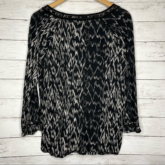 Lucky Brand flowy boho 3/4 sleeve top - Picture 2 of 4